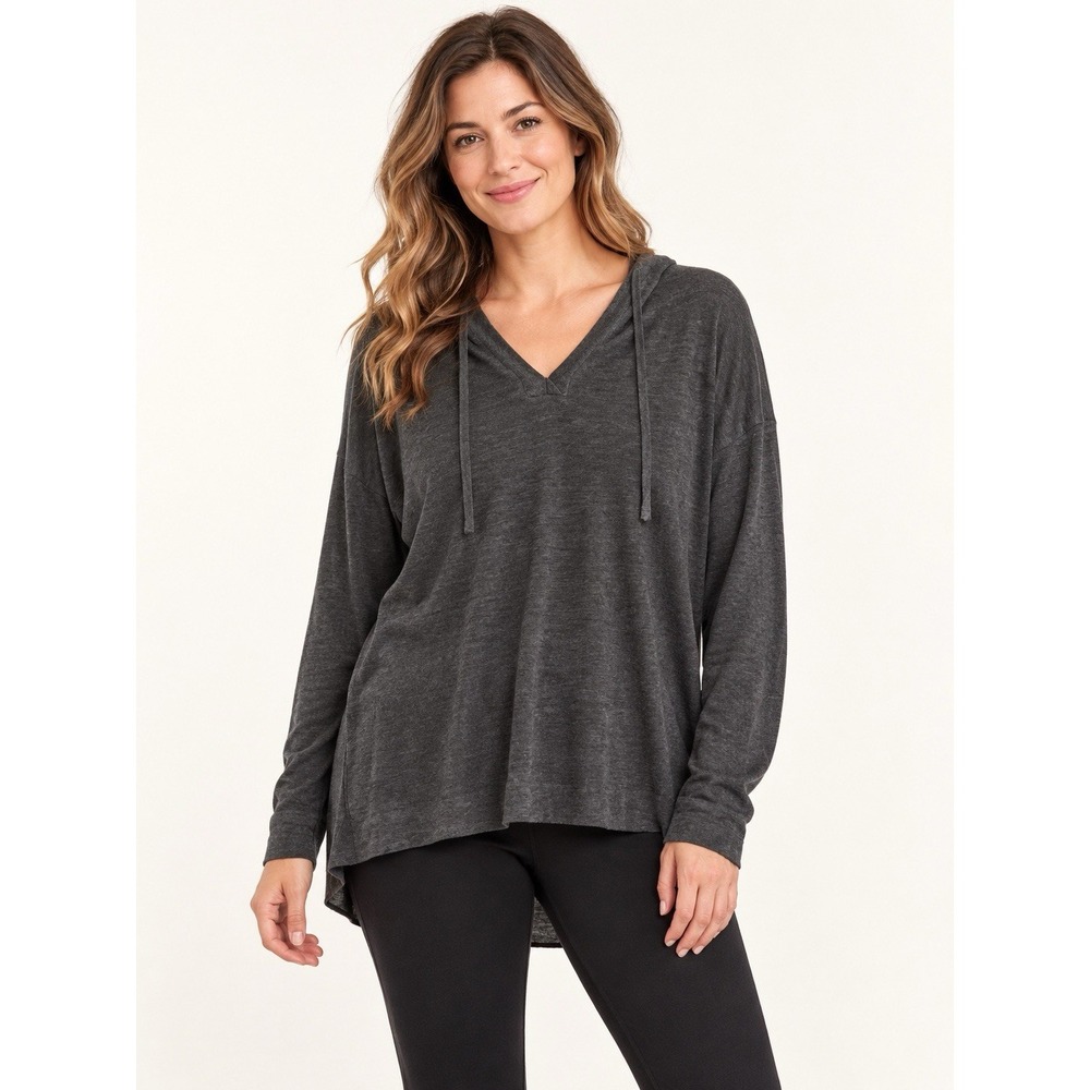 Barefoot Dreams CozyChic Ultra Lite Hoodie Sweater Size Large Gray Loungewear